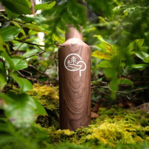 corkcicle canteen wood grain with logo