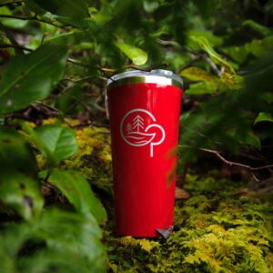 corksicle tumbler with logo red